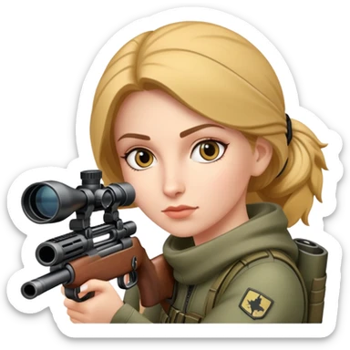 Women with a sniper  sticker