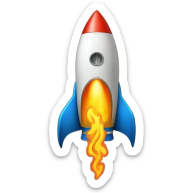 rocket with flame shaped as Ukrainian trident sticker