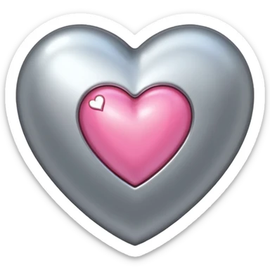 platinum heart with one mini pink heart inside of it  sticker