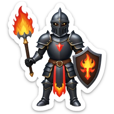 black knight with black fire sticker