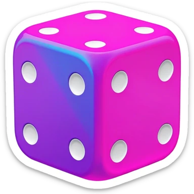 neon pink plue violet dice sticker