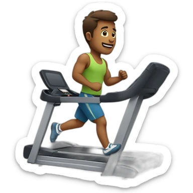 Man on treadmill sticker