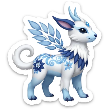 Floral Absol-Amaura-fusion-Fakemon-animal-creature  sticker