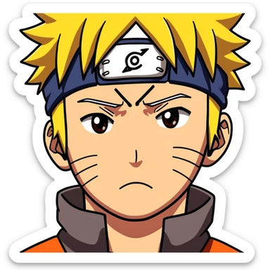 Naruto, super sad face close up very close, very detailed, realistic, intense  sticker