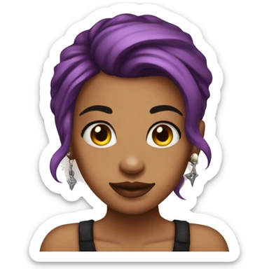 Girl with tattoos and piercings  sticker