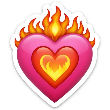Black, red, hot pink heart make it way more flashy, lightly wreathed in flame tone down the flames a little  sticker