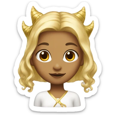 girl with gold hair dragon accessory sticker