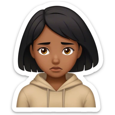 a black hair girl is tired of living alone sticker