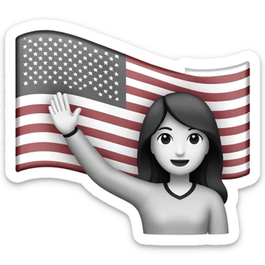 black and white American flag sticker