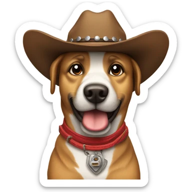 Cowboy dog sticker