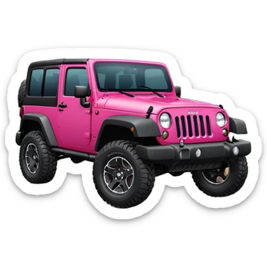 Raspberry pink jeep wrangler 4 door  sticker