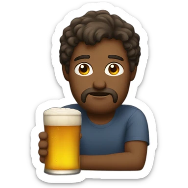 sad man with name Danya with beer sticker