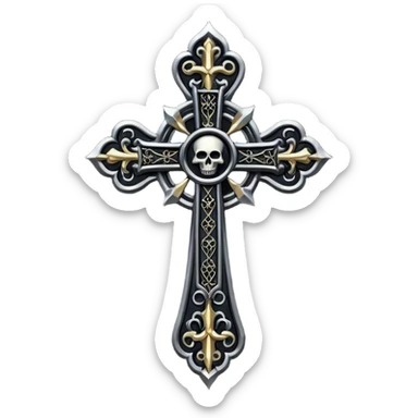 black pink goth cross  sticker