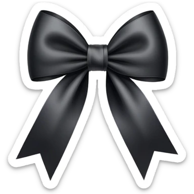 Black ribbon bow  sticker