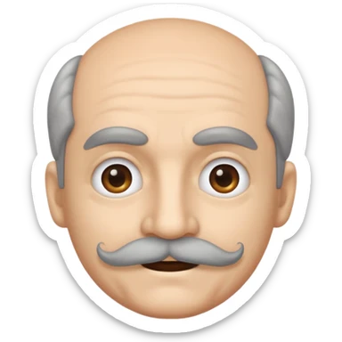 The disguised emoji but with gray eyebrows and mustache sticker