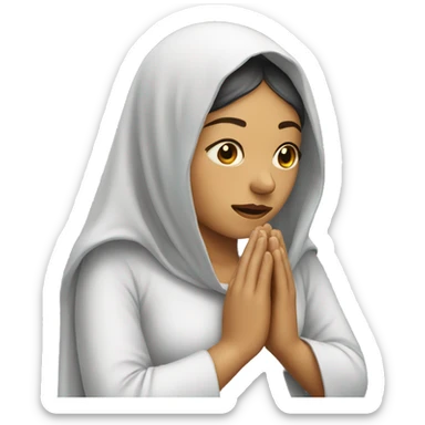 A women praying with a veil sticker