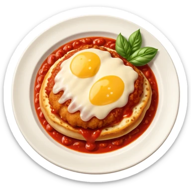 chicken parmesan on a dish sticker