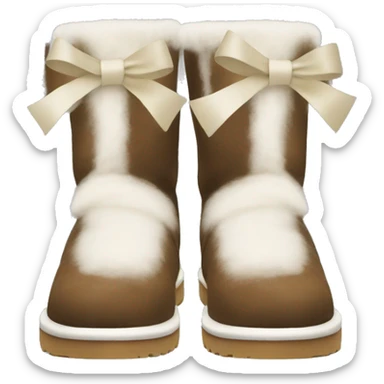 ugg boots with a white bow  sticker