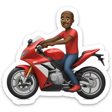 Guy on a red sports bike sticker