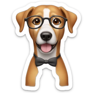 dog with glasses nerd sticker