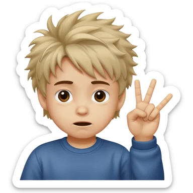 Small kid doing the middle finger sticker