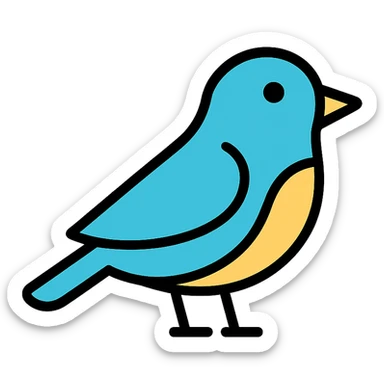bird, color outline icon style, clean lines, simple, modern sticker