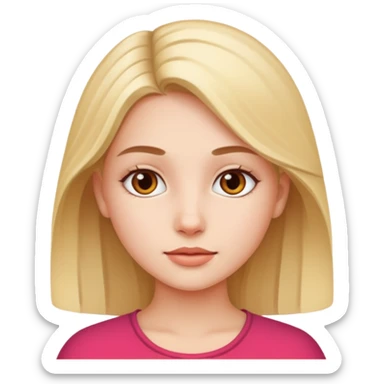 create the head okf the young pretty gitl in ios style sticker