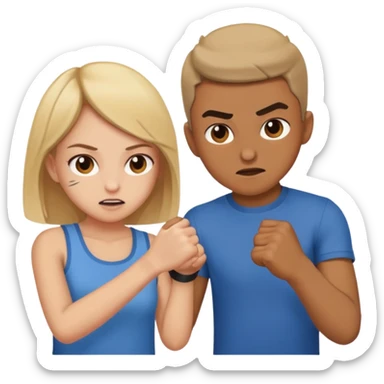 brother and sister fighting modern culture naughty  sticker