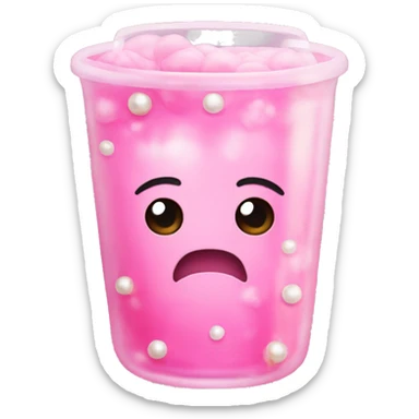 pink boba with while pearls sticker