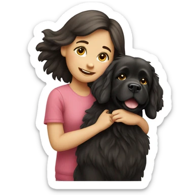 Newfoundland with girl sticker