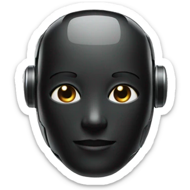 AI robot assistant in black color sticker