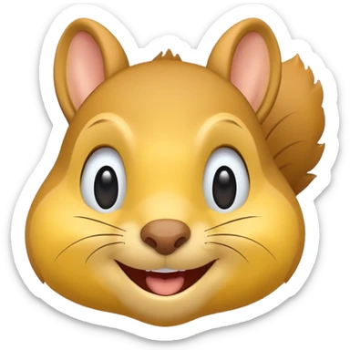 a smiley face with a squirrel smile sticker