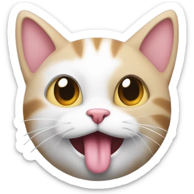 cat licking its lips with its hands out for a hug sticker