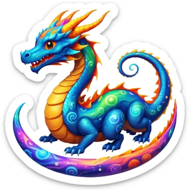 um dragão de planetas sticker