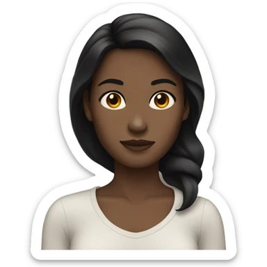 Women dark brown hair, pale skin, amber eyes sticker