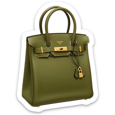 hermes birkin olive color bag sticker