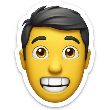 A yellow emoji excited with Tension sticker