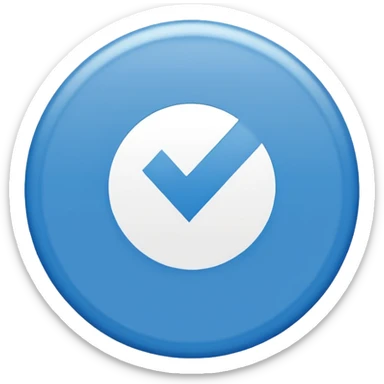 Centang putih di dalam lingkaran biru sticker