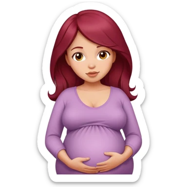 Beautiful burgundy haired pregnant girl sticker