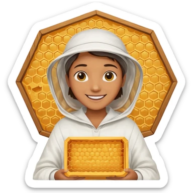 beekeeper white cloth sticker
