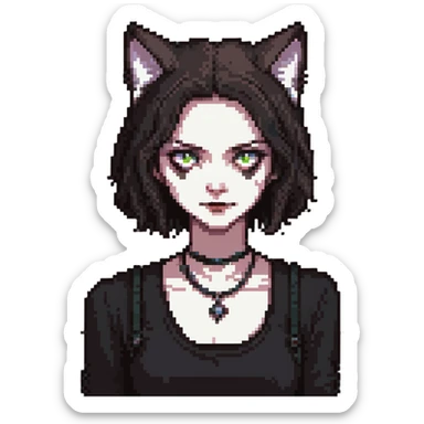 evil British cat-woman sticker
