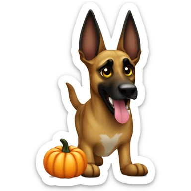 malinois run pumpkin scary spooky halloween sticker