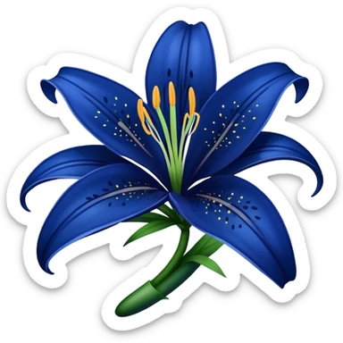 dark blue stargazer lily sticker
