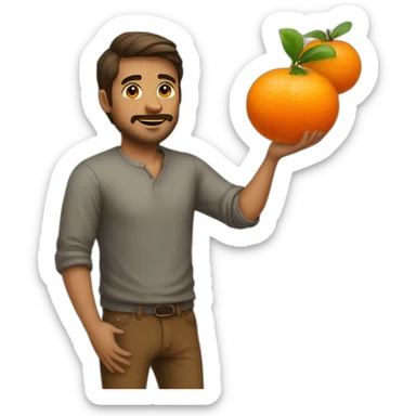 Men in love with a mandarine sticker