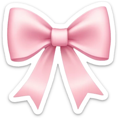 light pink ribbon bow sticker