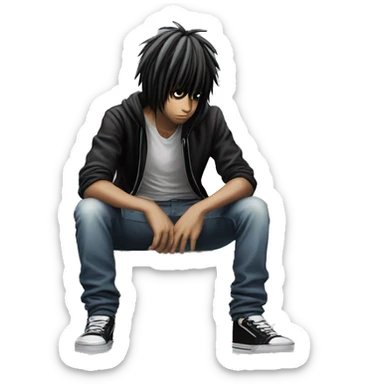 L death note squat on bank sticker