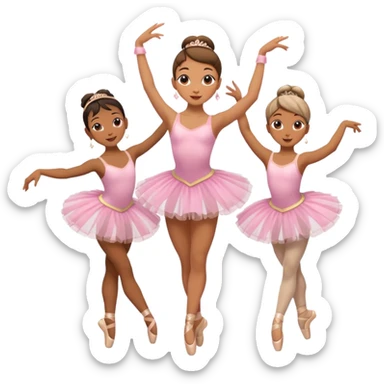 Ballerina (arabesque), street dancers. sticker