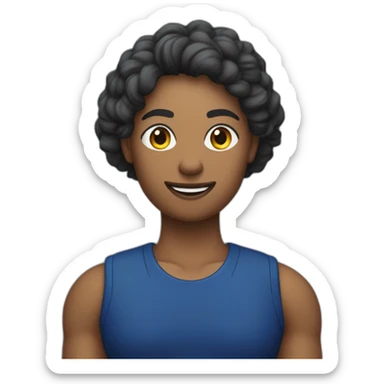 Fitnesstrainerin von der Firma „DKKA“ mit dunkelblauem shirt sticker