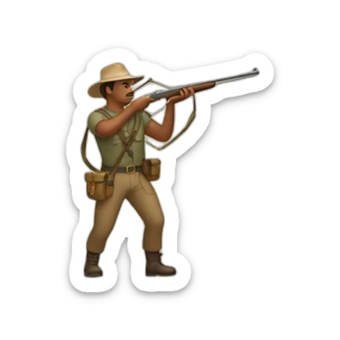 A man hunting in the wild sticker