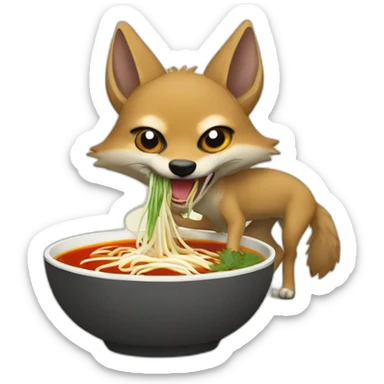 Jackal eating pho sticker